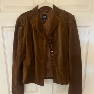 Gap cognac brown velour  blazer riding jacket